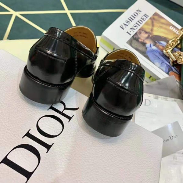 Dior Women Dior Code Loafer Black Glazed Calfskin ‘Christian Dior’ Signature (10)
