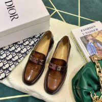 Dior Women Dior Code Loafer Burgundy Gradient Calfskin ‘Christian Dior’ Signature