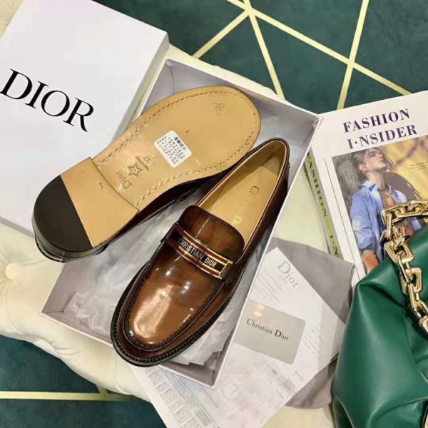 Dior Women Dior Code Loafer Burgundy Gradient Calfskin ‘Christian Dior’ Signature (4)