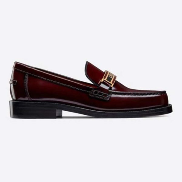 Dior Women Dior Code Loafer Burgundy Gradient Calfskin ‘Christian Dior’ Signature