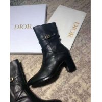 Dior Women Dior Empreinte Ankle Boot ‘CD’ Black Soft Calfskin