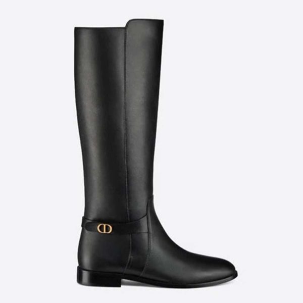 Dior Women Dior Empreinte Boot ‘CD’ Signature Black Soft Calfskin