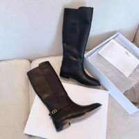 Dior Women Dior Empreinte Boot ‘CD’ Signature Black Soft Calfskin