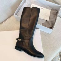 Dior Women Dior Empreinte Boot ‘CD’ Signature Black Soft Calfskin