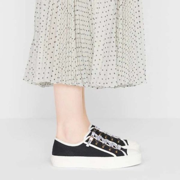 Dior Women Walk’n’Dior Sneaker Black Canvas Christian Dior ‘J’Adior’ Signature (4)