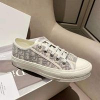 Dior Women Walk’n’Dior Sneaker Gray Dior Oblique Embroidered Cotton