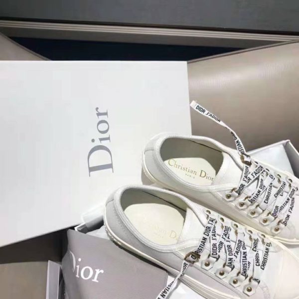 Dior Women Walk’n’Dior Sneaker White Canvas Christian Dior ‘J’Adior’ Signature (11)