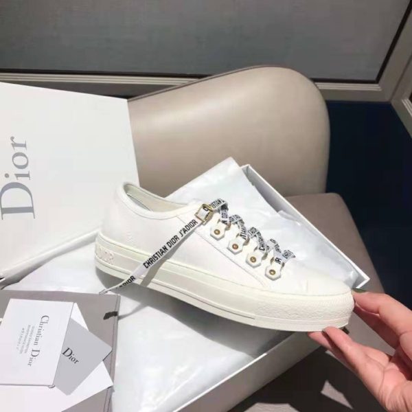Dior Women Walk’n’Dior Sneaker White Canvas Christian Dior ‘J’Adior’ Signature (6)