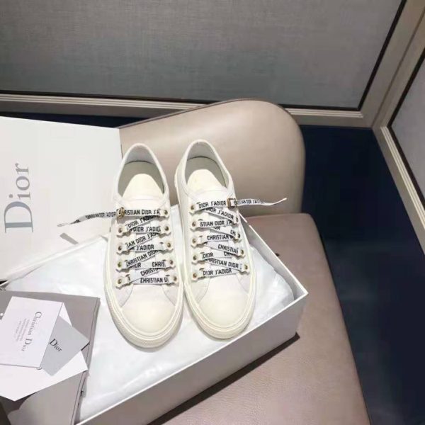 Dior Women Walk’n’Dior Sneaker White Canvas Christian Dior ‘J’Adior’ Signature (8)