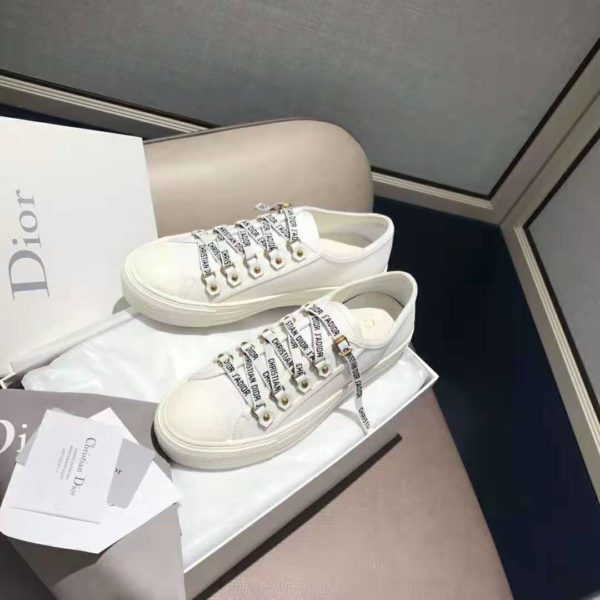 Dior Women Walk’n’Dior Sneaker White Canvas Christian Dior ‘J’Adior’ Signature (9)