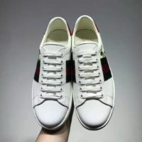 Gucci GG Unisex Ace Sneaker with Cherry White Leather Green Red Web