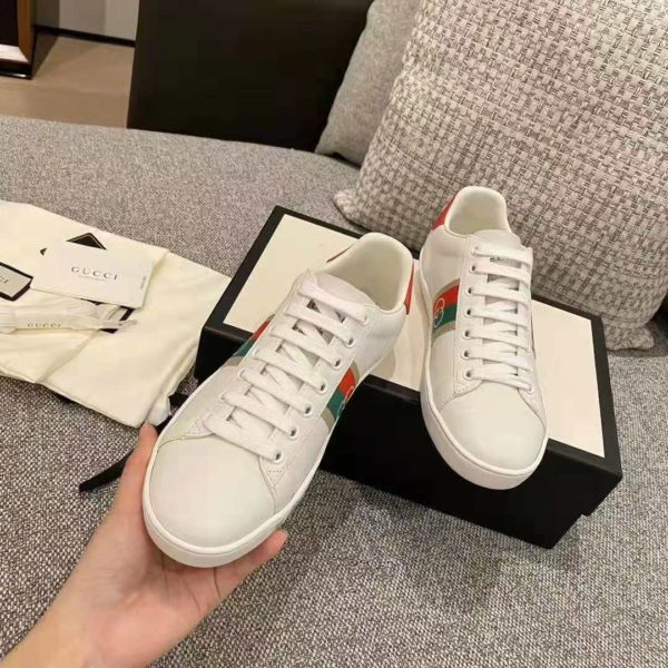 Gucci GG Unisex Ace Sneaker with Interlocking G House Web White Leather (4)