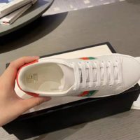 Gucci GG Unisex Ace Sneaker with Interlocking G House Web White Leather