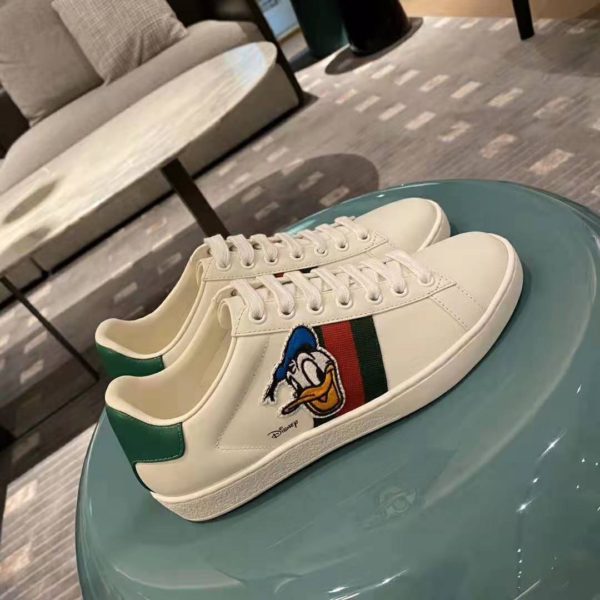 Gucci GG Unisex Disney x Gucci Donald Duck Ace Sneaker White Leather (7)