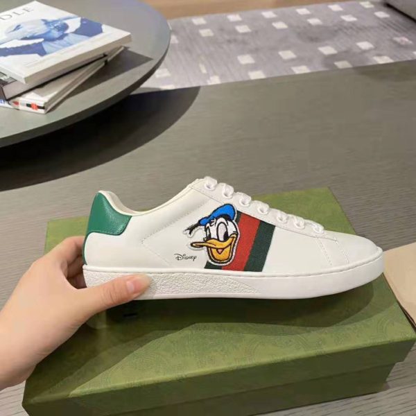 Gucci GG Unisex Disney x Gucci Donald Duck Ace Sneaker White Leather (9)