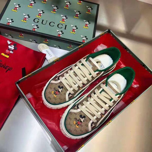 Gucci GG Unisex Disney x Gucci Tennis 1977 Sneaker Web GG Canvas Mickey Mouse (10)