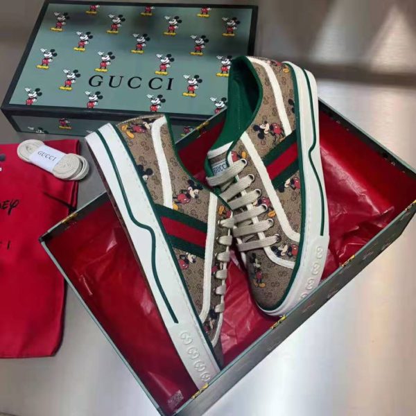 Gucci GG Unisex Disney x Gucci Tennis 1977 Sneaker Web GG Canvas Mickey Mouse (4)