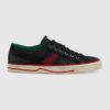 Gucci GG Unisex Gucci Tennis 1977 Sneaker Black Cotton Blue Red Web