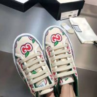 Gucci GG Unisex Gucci Tennis 1977 Sneaker GG Apple Print Ivory Canvas