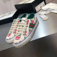 Gucci GG Unisex Gucci Tennis 1977 Sneaker GG Apple Print Ivory Canvas