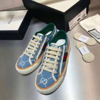 Gucci GG Unisex Gucci Tennis 1977 Sneaker Green Red Web Blue Cotton