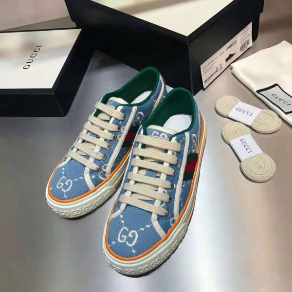 Gucci GG Unisex Gucci Tennis 1977 Sneaker Green Red Web Blue Cotton (2)