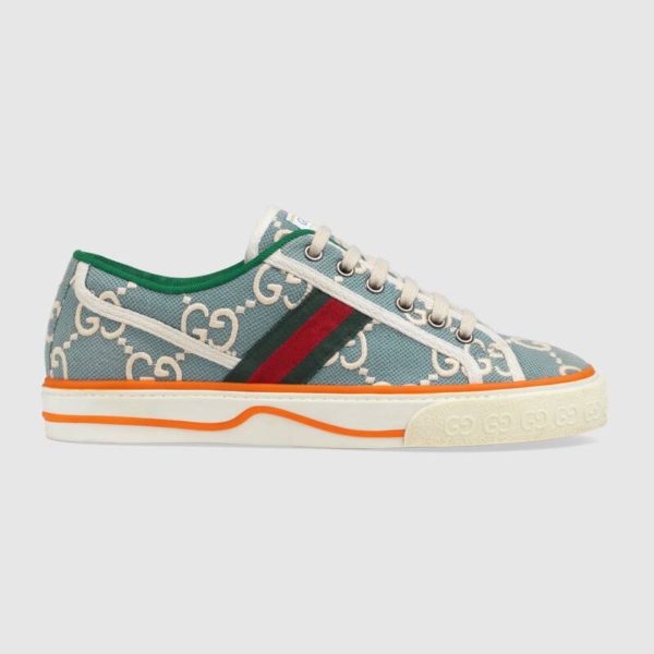 Gucci GG Unisex Gucci Tennis 1977 Sneaker Green Red Web Blue Cotton