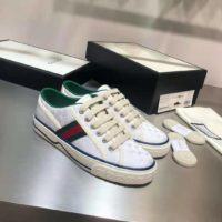 Gucci GG Unisex Gucci Tennis 1977 Sneaker White Mini GG Jacquard Fabric