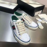 Gucci GG Unisex Gucci Tennis 1977 Sneaker White Mini GG Jacquard Fabric