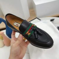 Gucci GG Unisex Loafer with Web and Interlocking G Black Leather