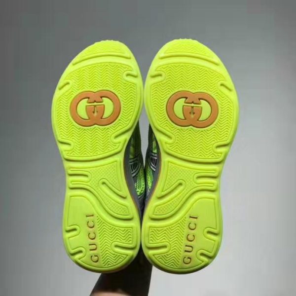 Gucci GG Unisex Ultrapace R Sneaker Knit Fabric Interlocking Double G 3 cm Heel-Lime (4)