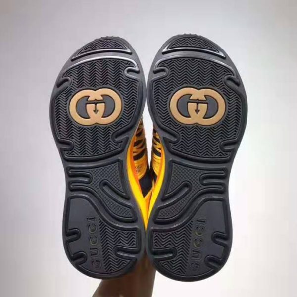 Gucci GG Unisex Ultrapace R Sneaker Knit Fabric Interlocking Double G 3 cm Heel-Yellow (4)