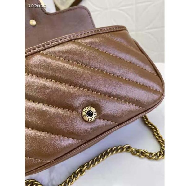 Gucci GG Women GG Marmont Matelassé Super Mini Bag-Brown (10)