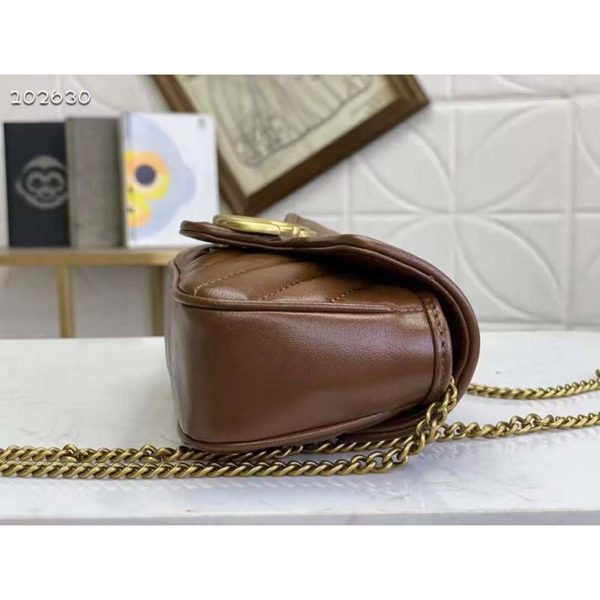 Gucci GG Women GG Marmont Matelassé Super Mini Bag-Brown (6)