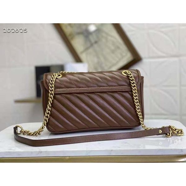 Gucci GG Women GG Marmont Small Matelassé Shoulder Bag-Brown (4)