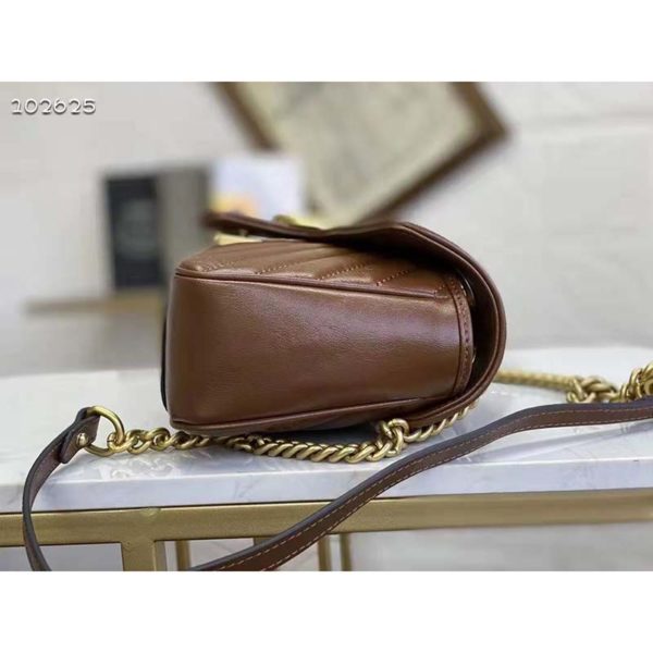 Gucci GG Women GG Marmont Small Matelassé Shoulder Bag-Brown (5)