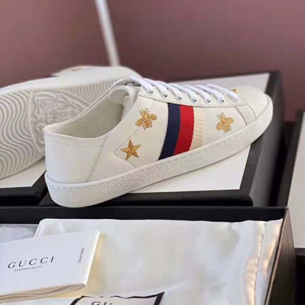 Gucci Unisex Ace sneaker with Bees and Stars Sylvie Web (8)