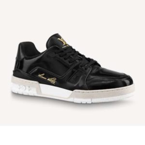 Louis Vuitton LV Men LV Trainer Sneaker Glazed Calf Leather Rubber-Black