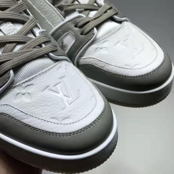 Louis Vuitton LV Men LV Trainer Sneaker Monogram-Embossed Calf Leather-Gray (6)