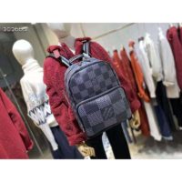 Louis Vuitton LV Unisex Campus Backpack Gray Damier Graphite 3D Coated Canvas