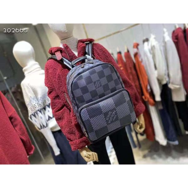 Louis Vuitton LV Unisex Campus Backpack Gray Damier Graphite 3D Coated Canvas (2)