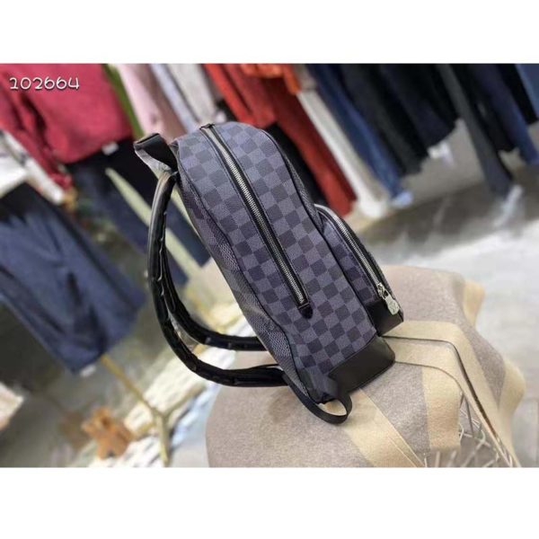 Louis Vuitton LV Unisex Campus Backpack Gray Damier Graphite 3D Coated Canvas (6)