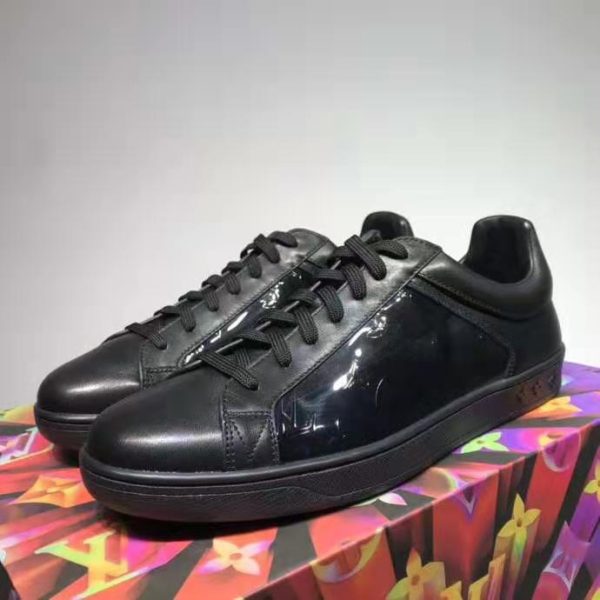 Louis Vuitton LV Unisex Luxembourg Sneaker Mix of Materials Monogram Flower-Black (2)