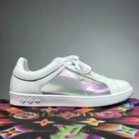 Louis Vuitton LV Unisex Luxembourg Sneaker Mix of Materials Monogram Flower-White