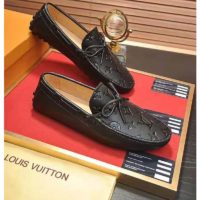 Louis Vuitton Men Arizona Moccasin Monogram-Embossed Grained Calf Leather-Black