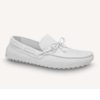 Louis Vuitton Men Arizona Moccasin Monogram-Embossed Grained Calf Leather-White