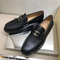 Louis Vuitton Men Major Loafer Grained Calf Leather Wool Lining-Black