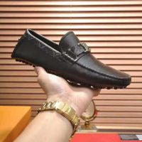 Louis Vuitton Men Monte Carlo Moccasin Calf Leather Monogram Canvas-Black