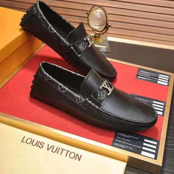 Louis Vuitton Men Monte Carlo Moccasin Calf Leather Monogram Canvas-Black (5)