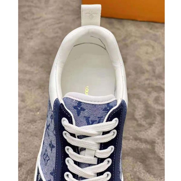 Louis Vuitton Unisex Trocadero Richelieu Sneaker Navy Blue Monogram Denim (4)